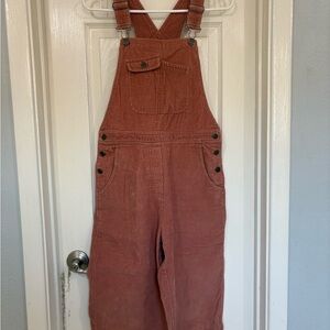 J Jill Red Jumpsuit with Adjustable Straps and Wide Leg